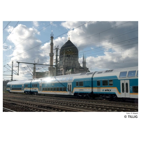 Tillig 01104 - Zestaw 3 wagonów piętrowych Dbpza 780, alex, Ep.VI