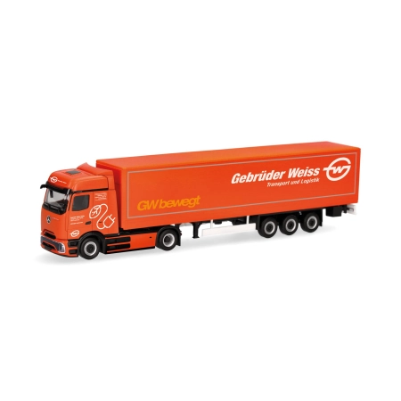 Herpa 320177 - MB eActros 600 ProCabin Bigspace Planen-Sattelzug "Gebrüder Weiss" (Österreich)