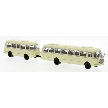 Brekina 58271 - Autobus JZS Jelcz 043 z przyczepą PA 01 beżowy, 1964 r.