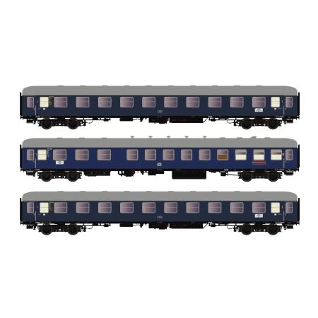 Hobbytrain H43046 - Zestaw 3 wagonów pasażerskich F15/16 Sachsenross, DB, Ep.IIIb