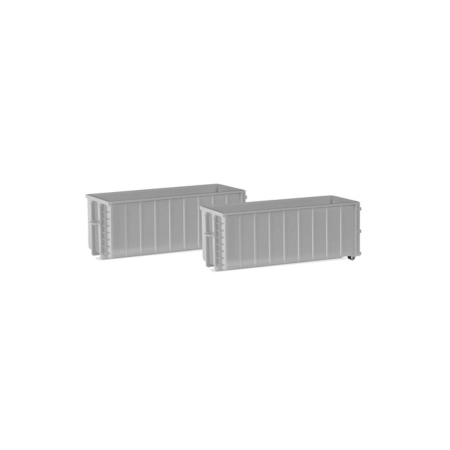 Herpa 053884-002 - Żebrowane pojemniki na kółkach, szare (2 szt.)