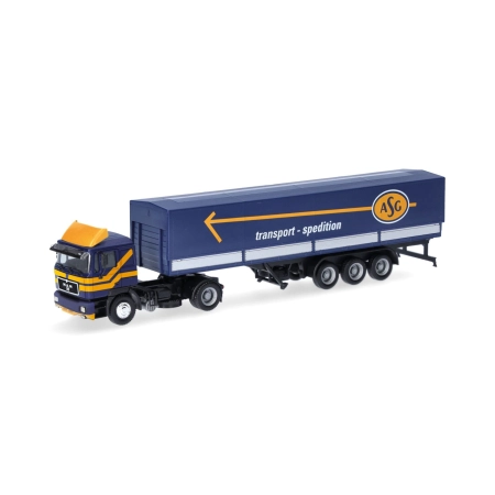 Herpa 319638 - MAN F 90 naczepa kurtynowa ASG