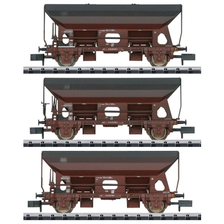 Trix 15466 - Zestaw 3 wagonów samowyładowczych Fcs 090, DB, Ep. IV