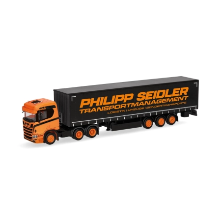 Herpa 320139 - Scania CR 20 ND Gardinenplanen-Sattelzug "Philipp Seidler"