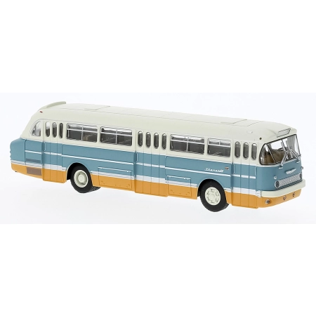 Brekina 59576 - Ikarus 66 3-drzwiowy, biały/turkusowy, 1965 r.