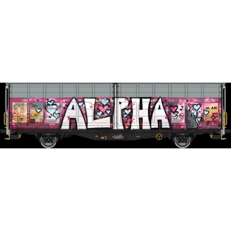 Albert model 245056 - Wagon towarowy z przesuwnymi ścianami Hbbillns, CH-SBB, Ep.VI, Graffiti