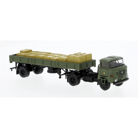 Brekina 71215 - Ciężarówka przegubowa z płaską platformą IFA W 50 NVA z ładunkiem