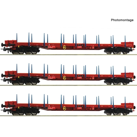 Roco 6600219 - Zestaw 3 wagonów burtowych Rs, ÖBB, Ep.VI