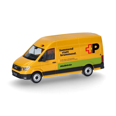 Herpa 098571 - Man Etge Kasten Hochdach „Schweizerische Post AG” (Szwajcaria)