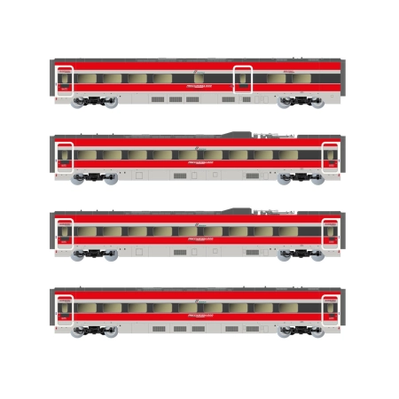 Arnold HN3514 - Zestaw 4 wagonów pośrednich, 4 części, Frecciarossa ETR 1000, FS-Trenitalia, Ep.VI „Le plaisir d’un voyage nouveau”