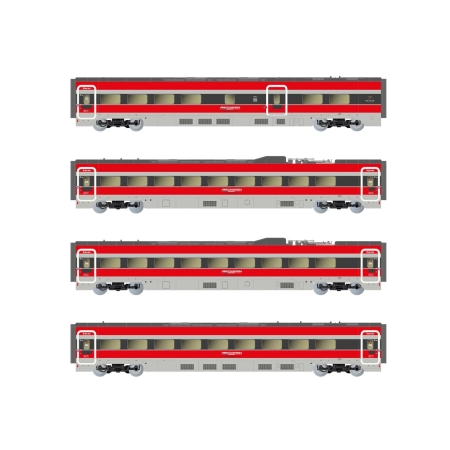 Arnold HN3515 - Zestaw 4 wagonów pośrednich, 4 części, Frecciarossa ETR 1000, FS-Trenitalia, Ep.VI