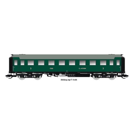 Saxonia 87190 - Wagon pasażerski C4Ü Sa 07, CSD, Ep.III, z oświetleniem wewnętrznym