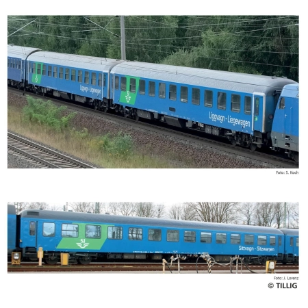 Tillig 01102 - Zestaw 3 wagonów pasażerskich, RDC Deutschland GmbH, Ep.VI