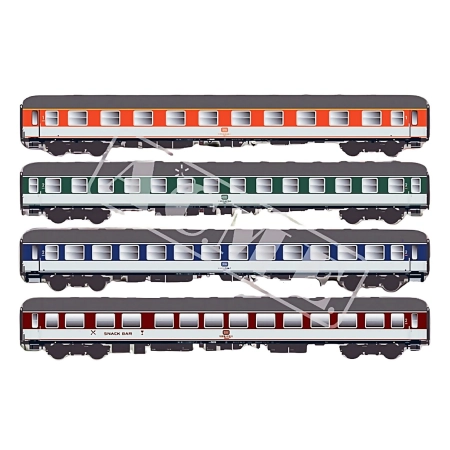 ACME 55343 - Zestaw 4 wagonów pasażerskich, D Popart, DB, Ep.IV