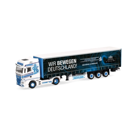 Herpa 320320 - MAN TGX GX naczepa z plandeką „Spedition Höhner/Wir bewegen Deutschland”
