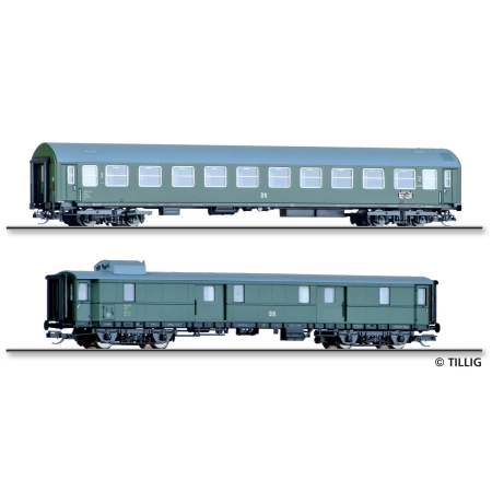 Tillig 01095 - Zestaw 2 wagonów pasażerskich „D 118 Lipsk-Kolonia”, DR, Ep.III