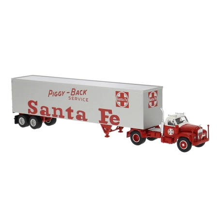 Brekina 85983 - Ciężarówka z naczepą skrzyniową Mack B61 "Santa Fe"
