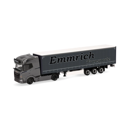 Herpa 320474 - DAF XG+ naczepa z plandeką „Emmrich Transporte”