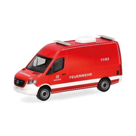 Herpa 700887 - Mercedes-Benz Sprinter '18 Kasten Hochdach "Bundeswehr/Feuerwehr"