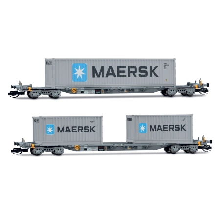 Arnold HN9765 - Zestaw 2 wagonów kontenerowych Novatrans, Ep.VI „MAERSK”