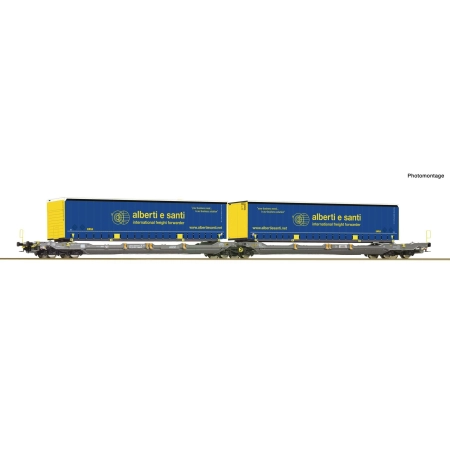 Roco 6600137 - Wagon przegubowy dwukieszeniowy, Sdggmrss/T3000e, Hupac, Ep.VI