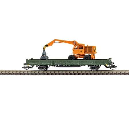 Busch 31516 - Wagon budowlany z palikami Ks [3300] z T-174, DR, epoka IV