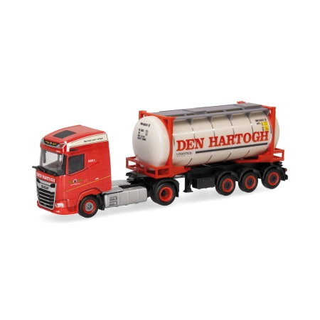 Herpa 320344 - DAF XG naczepa z kontenerem wymiennym „Den Hartogh” (Holandia)