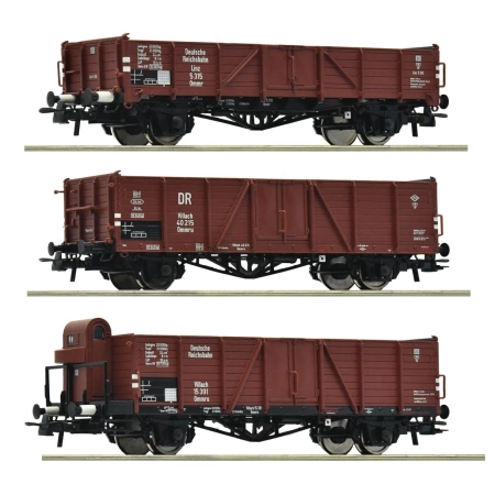 Roco 6600102 - Zestaw 3 wagonów towarowych, DRG, Ep.II