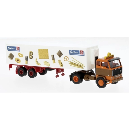 Brekina 85672 - Volvo F 89 Koffer-SZ, Datra - Bahlsen, 1972