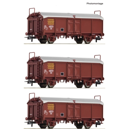 Roco 6600173 - Zestaw 3 wagonów z przesuwanym dachem Tms, SNCF, Ep.IV