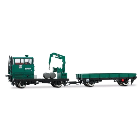 Rivarossi HR2913S - Drezyna z dźwigiem i wagonem, KLV 53, BASF, Ep.IV, DC-Dźwięk