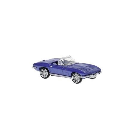 Brekina 18028 - Chevrolet Corvette C2 Convertible, niebieski met. otwarty