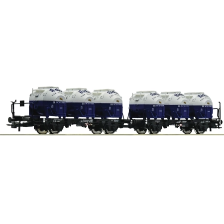 Roco 6600053 - Zestaw 2 wagonów platform Laabkkmms, DB, Ep.IV „Birkel