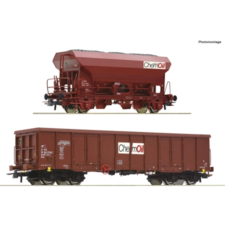 Roco 6600221 - Zestaw 2 wagonów towarowych, Chemoil, Ep.VI