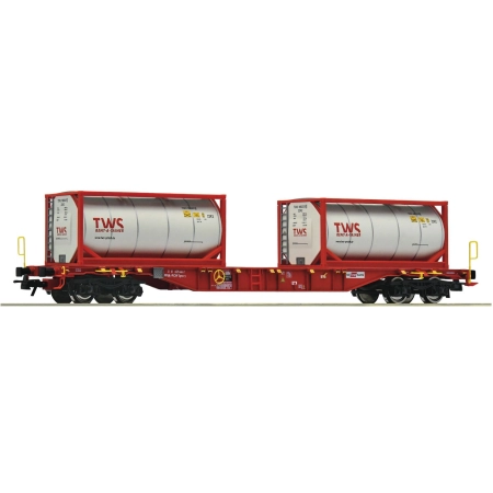 Roco 6600077 - Wagon kontenerowy Sgnss z kontenerami cysternami „TWS”, ÖBB, Ep.VI
