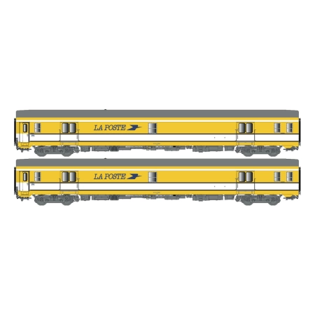 L.S. Models 40445 - Zestaw 2 wagonów pocztowych PA UIC, SNCF, Ep.IV, La Poste