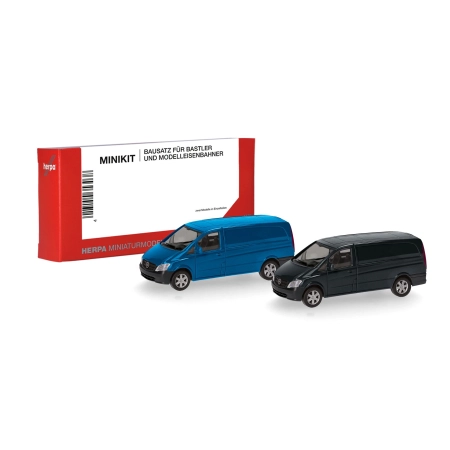 Herpa 014229 - MiniKit MB Vito Box niebieski/czarny