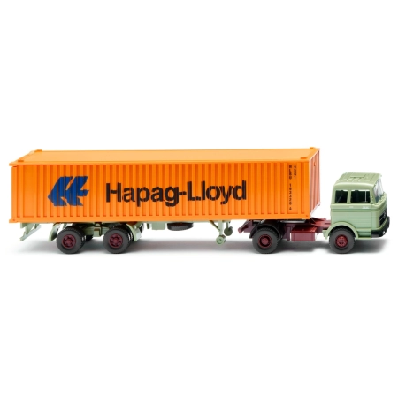 Wiking 052305 - ciągnik siodłowy z naczepą kontenerową (MB) „Hapag-Lloyd”