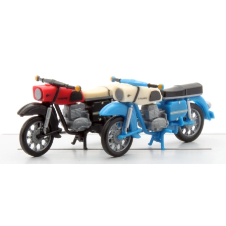 Kres 55072010 - Kompletne modele 2x MZ ES 250/2, czarno-czerwone i jasnoniebiesko-beżowe