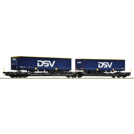 Roco 6600034 - Wagon przegubowy podwójny kieszeniowy T3000e, TX-Logistik, Ep.VI „DSV''