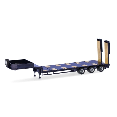 Herpa 076371-010 - Goldhofer Semi -Loader z rampami, 3ACHS, Ultramaryn Blue