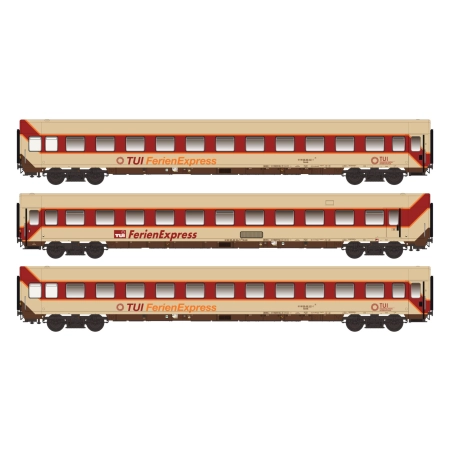 LS Models LS96031DC - Zestaw 3 wagonów pasażerskich, TUI Ferienexpress, Ep.IV