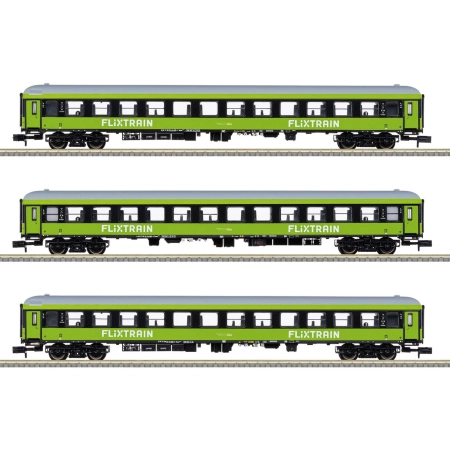 Trix 15462 - Zestaw 3 wagonów pasażerskich, FlixTrain, Ep.VI