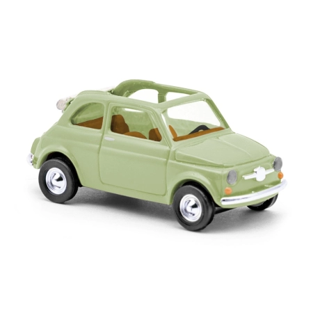 Busch 48781 - Fiat 500 kabriolet sedan Trasformabile, zielony, rok 1965