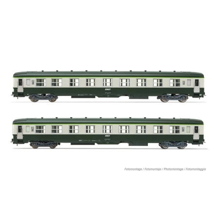 Jouef HJ4181 - Zestaw 2 wagonów pasażerskich DEV AO U59 B9, SNCF, Ep. IV