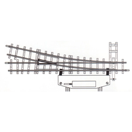 Bemo 4006000 - Rozjazd elektryczny prawy 12', 147mm, R515