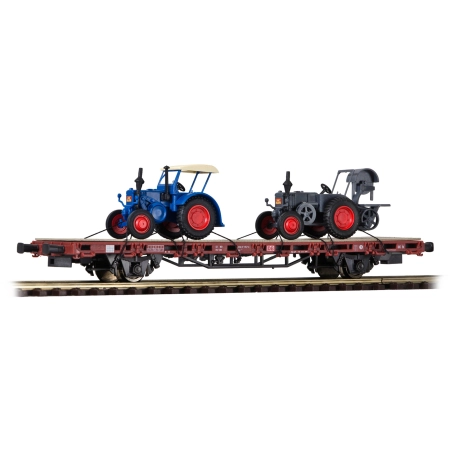 Kibri 26252 - Wagon platforma Kls + 2 x traktor Lenz