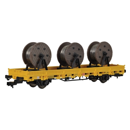 Kibri 26269 - Wagon niskoburtowy, DB, z ładunkiem: trzy szpule z drutem., Ep.V-VI