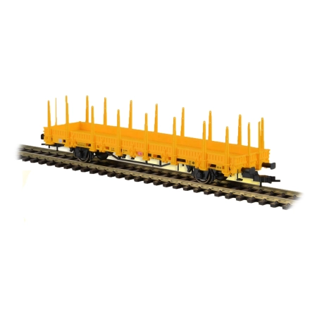 Kibri 16200 - Wagon towarowy platforma z kłonicami, DBAG, Ep.V-VI, żółty