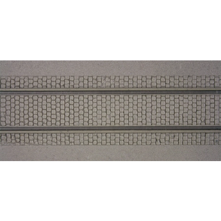 Kibri 34125 - Płytka modelarska 20x12 cm - Ulica brukowana z torami